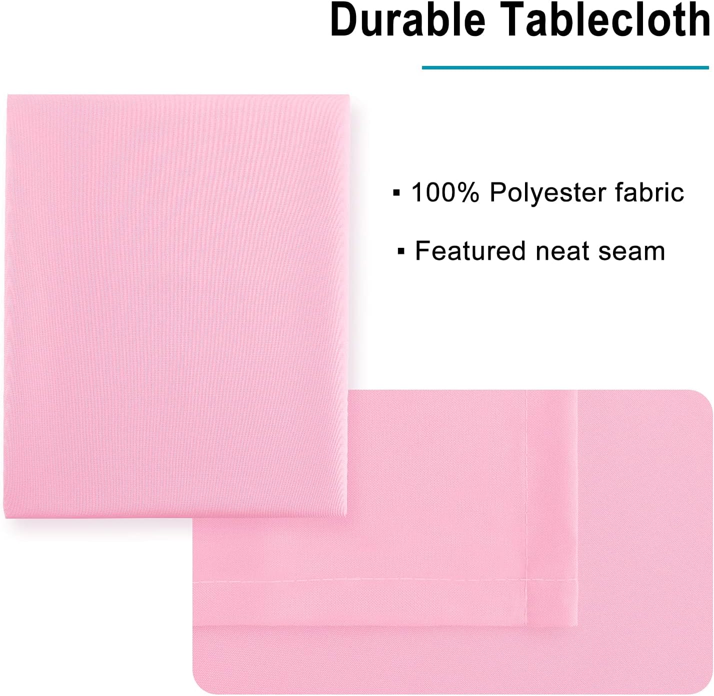 Hiasan Pink Tablecloth Square - Washable Waterproof Fabric Table Cloth for Card Tables, Party and Dining, 30 x 30 Inch