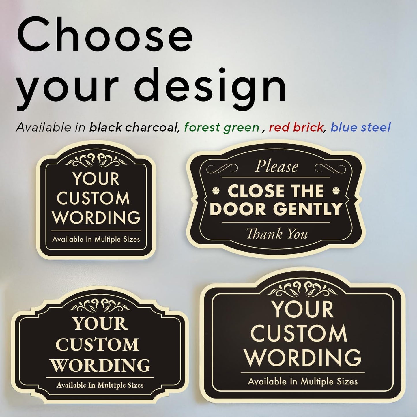 Custom Outdoor Decorative Signs, Personalized Aluminum, Waterproof USA Signs - Design 2 Black Charcoal 8x8