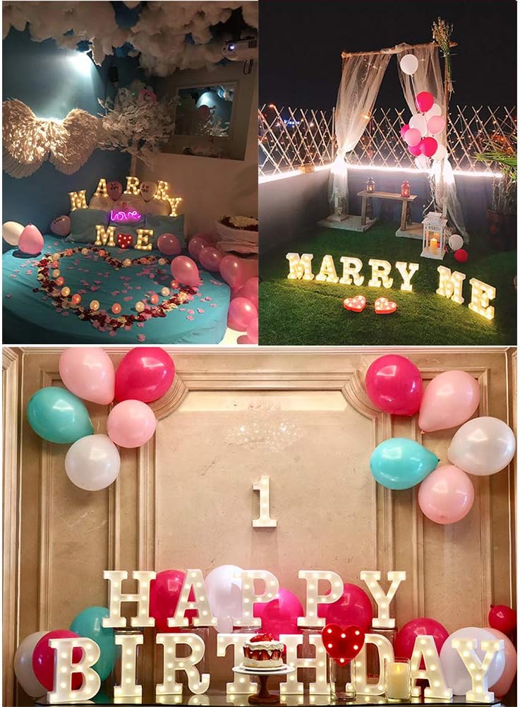 MUMUXI Marquee Light Up Letters | Large Light Up Numbers | Battery Powered and Bright with Every Letter of The Alphabet | for Wedding, Birthday, Party, Celebration, Christmas or Home Decoration (G)