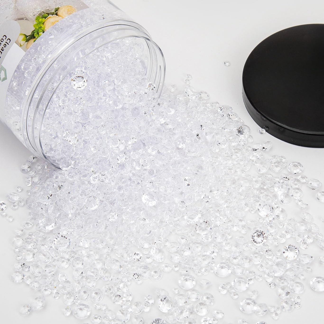 Vase Fillers for Centerpieces Home Deco,8700 Pieces Clear Diamond Table Confetti,Fake Plastic Gems for Bridal Shower,Wedding & Party Decorations