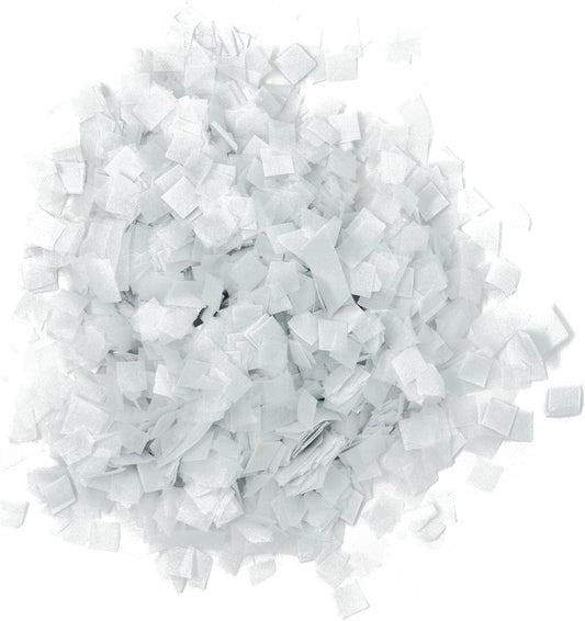 Ultimate Confetti Biodegradable Tissue Confetti, White Color - Fluttering Tissue Paper Squares for Confeti Cannon and Launcher Use, Table Decorations, and More (20 Handfuls per Bag, 1 lb) (White)