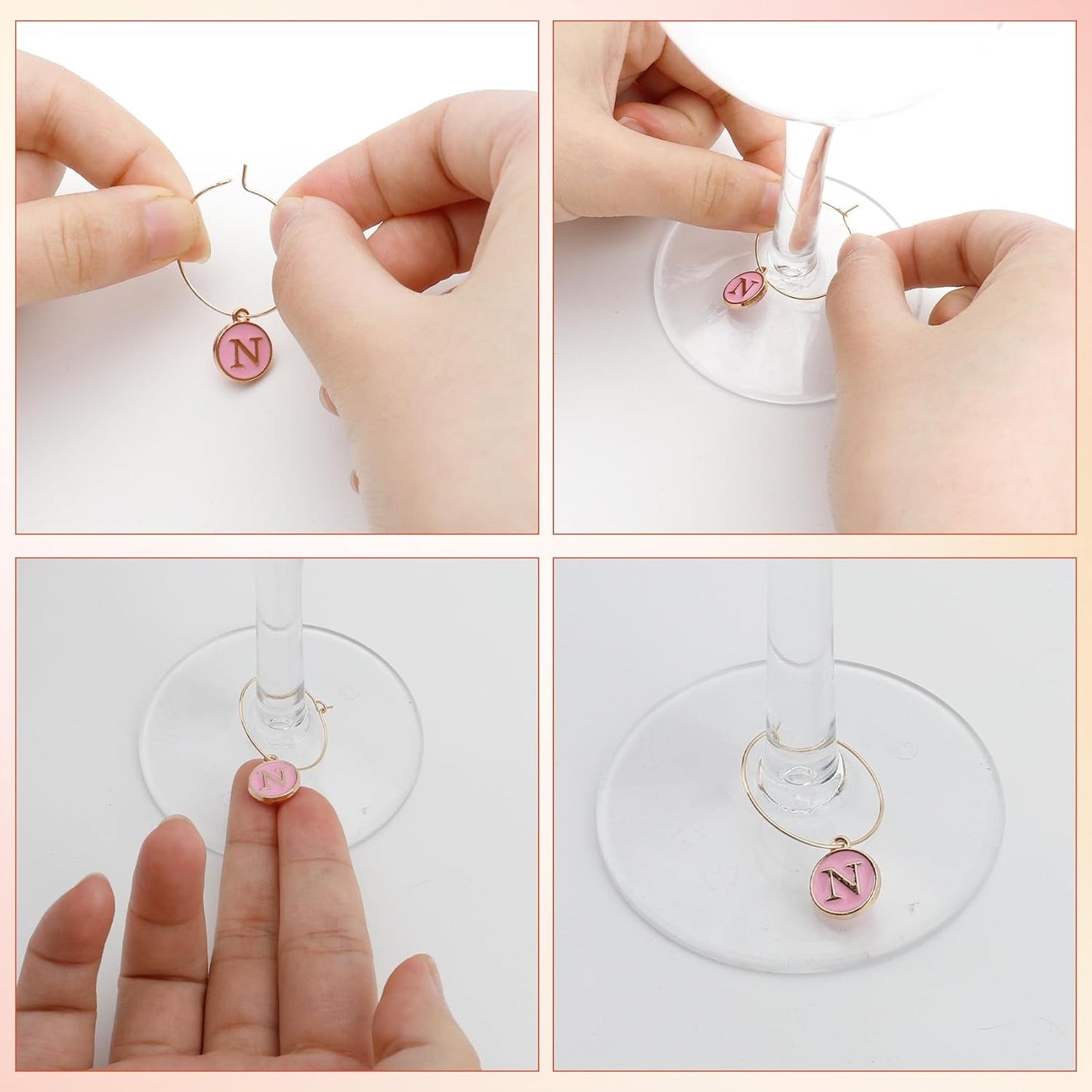 Wine Glass Charms Wine Charms for Stem Glasses Glass Markers Identifiers Tags for Christmas Tasting Party Favors Decorations