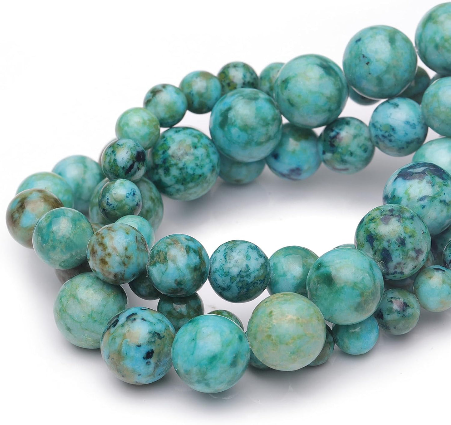 10mm Natural Stone Beads for Jewelry Making,Blue Imperial Turquoise Polished Smooth Round Gemstone Beads for Bracelet Necklace 15 Inch