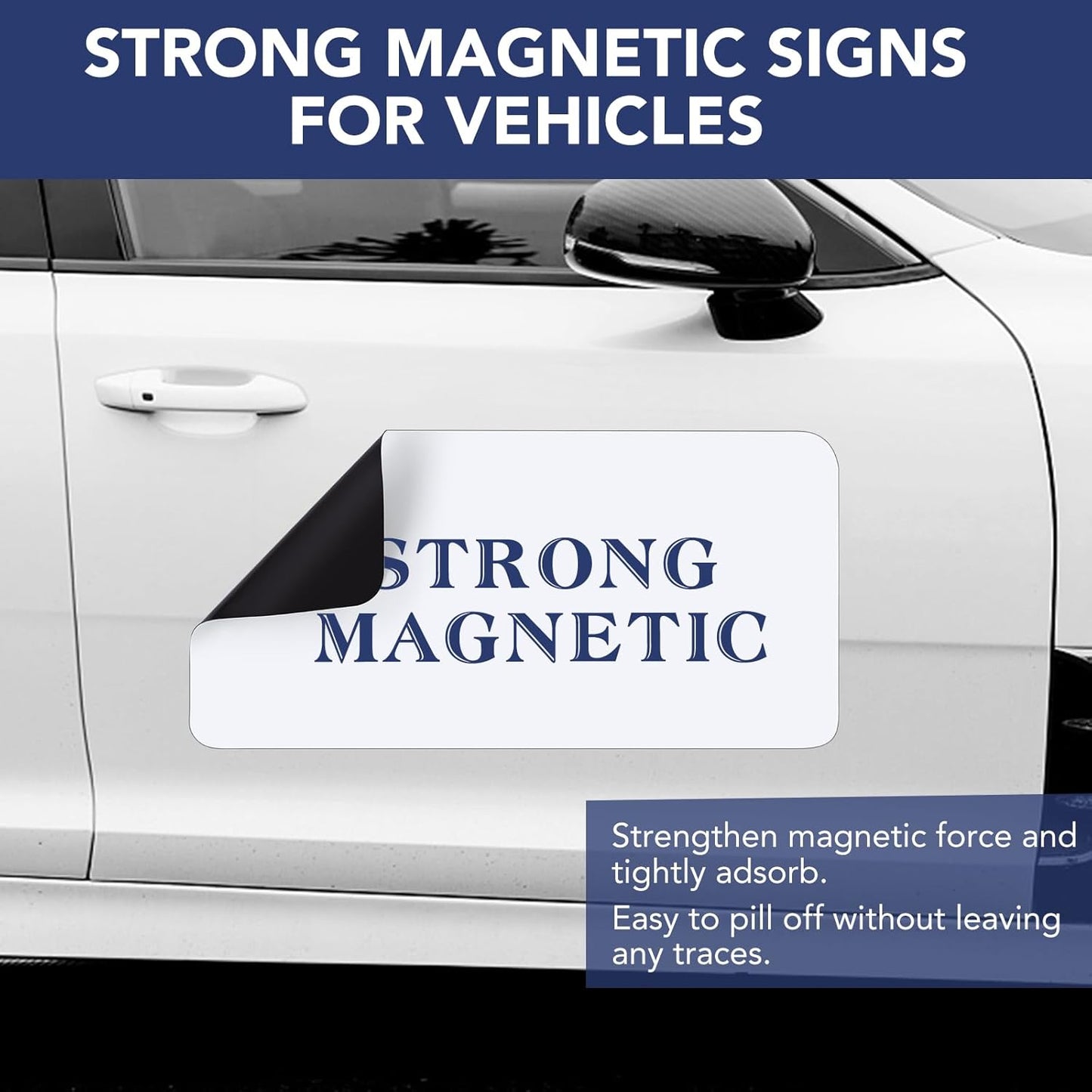 DIYMAG 2Pcs Blank Car Magnets, 24x12 Inch Cars Door Magnet Signs Rounded Corners Flexible Magnetic Bumper Sticker to Advertise Cover Logo Prevent Vehicle Scratches Dents
