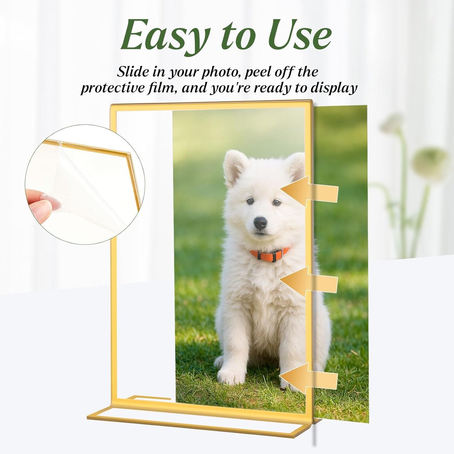 20 Pack Gold Acrylic Sign Holders 4x6 Inch, Double Sided Vertical Stand Clear Picture Frames, Table Menu Display Holders for Wedding Table Numbers, Restaurant Signs, Party and Office Photos