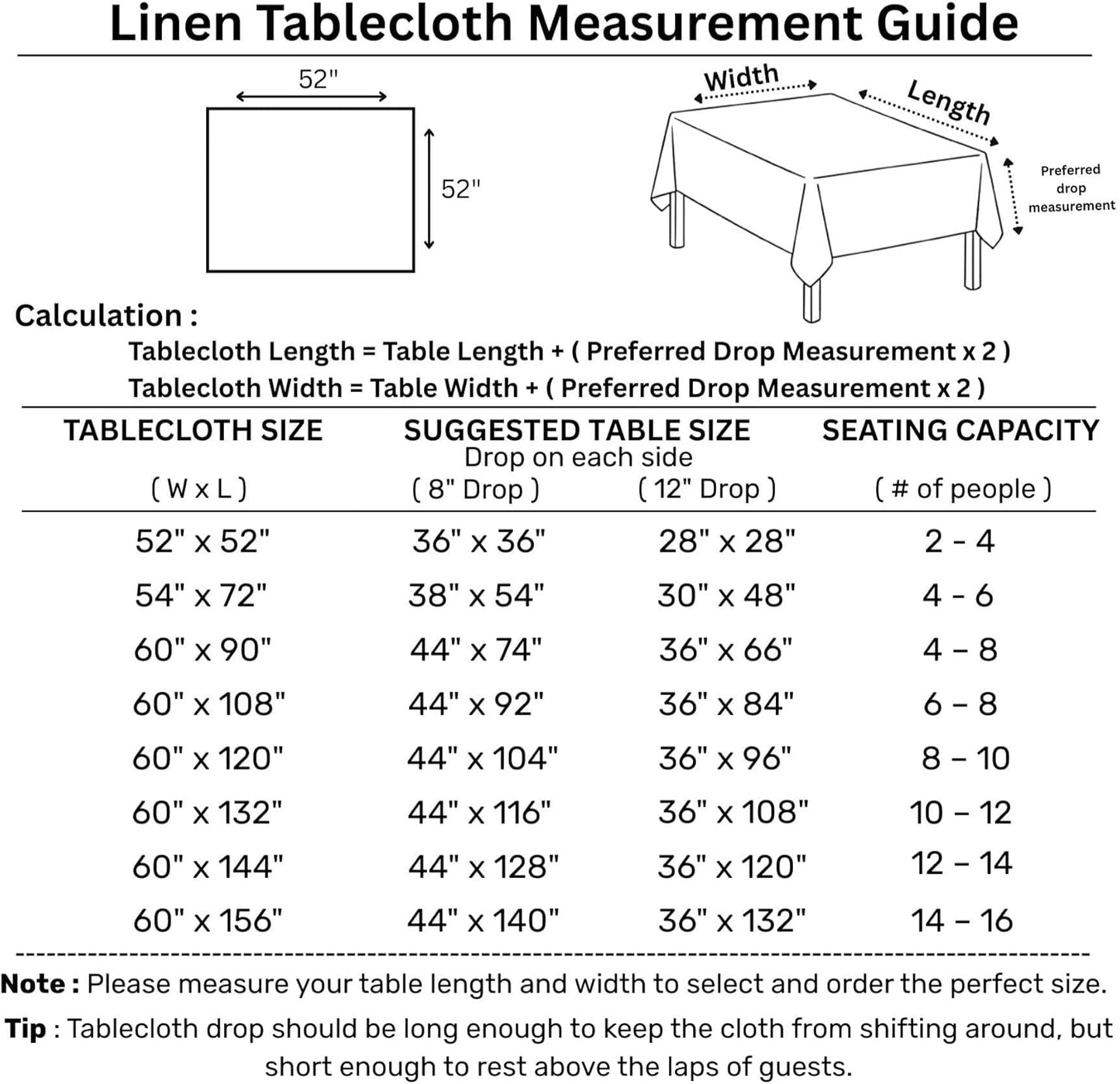 Solino Home Linen Square Tablecloth 52 x 52 Inch - 100% Pure Linen Royal Blue Table Throw - Classic Hemstitch, Machine Washable Table Cloth