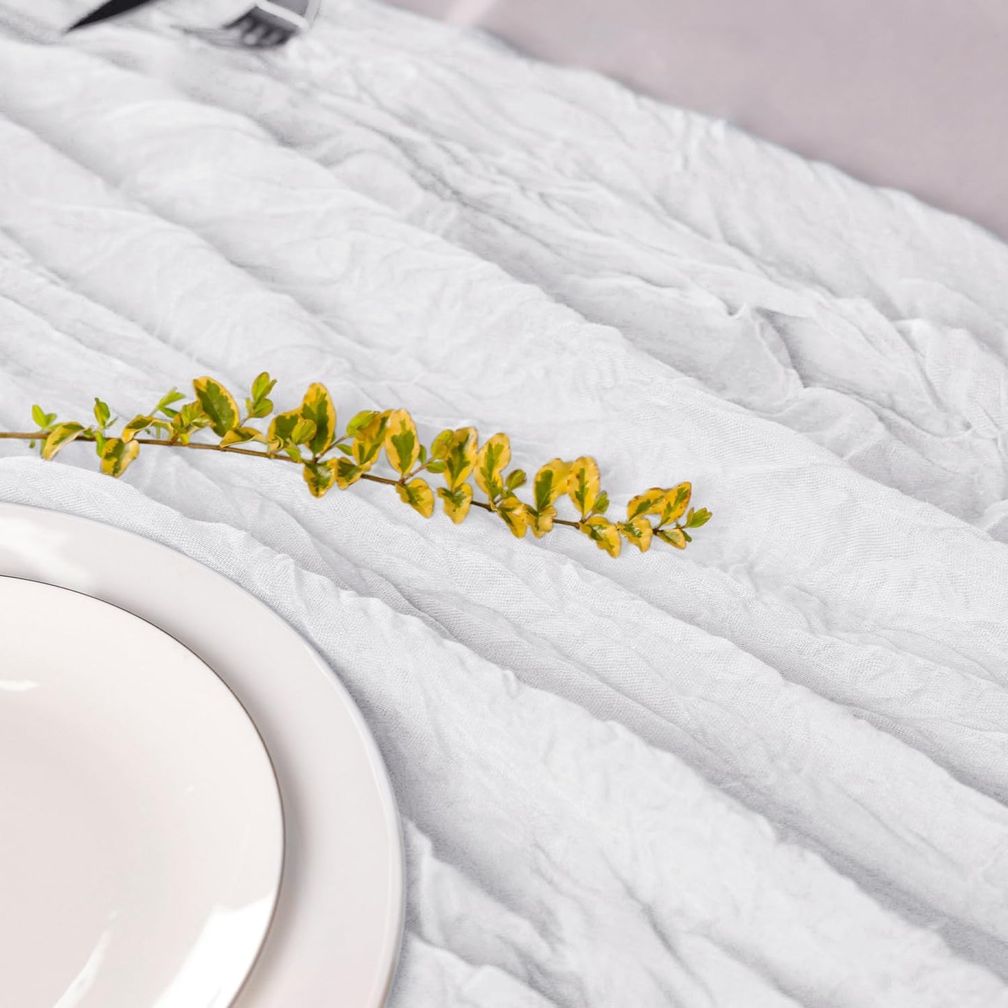 Hahuho Ivory Cheesecloth Table Runner 10ft, Gauze Boho Rustic Table Runners for Wedding Birthday Party Baby Shower Decorations（6 Pack , 35x120 Inches）