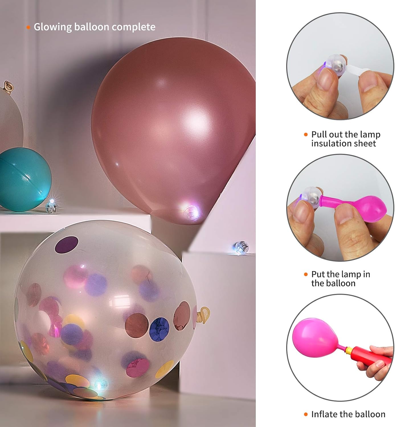 Aogist 100Pcs Pink Balloon Lights with Hook,Long Standby Time,Waterproof Mini Light for Birthday Party Wedding Christmas Halloween Easter Decorative (Steady)