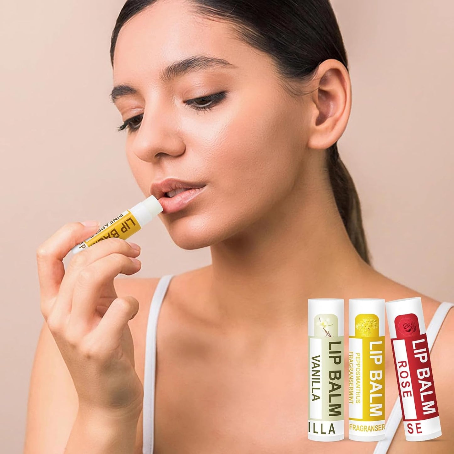 DMSKY Natural Lip Balm Bulk 60 Pack, Moisturizing Lip Balm with Vitamin E and Coconut Oil, Lip Care Product for Chapped Lips-12 Flavors