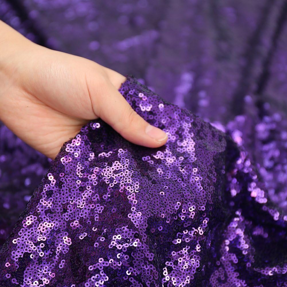 Poise3EHome Purple Sequin Backdrop, 10Ft x 10Ft Glitter Photography Background Curtains for Halloween Party Wedding Birthday Christmas Thanksgiving Decoration