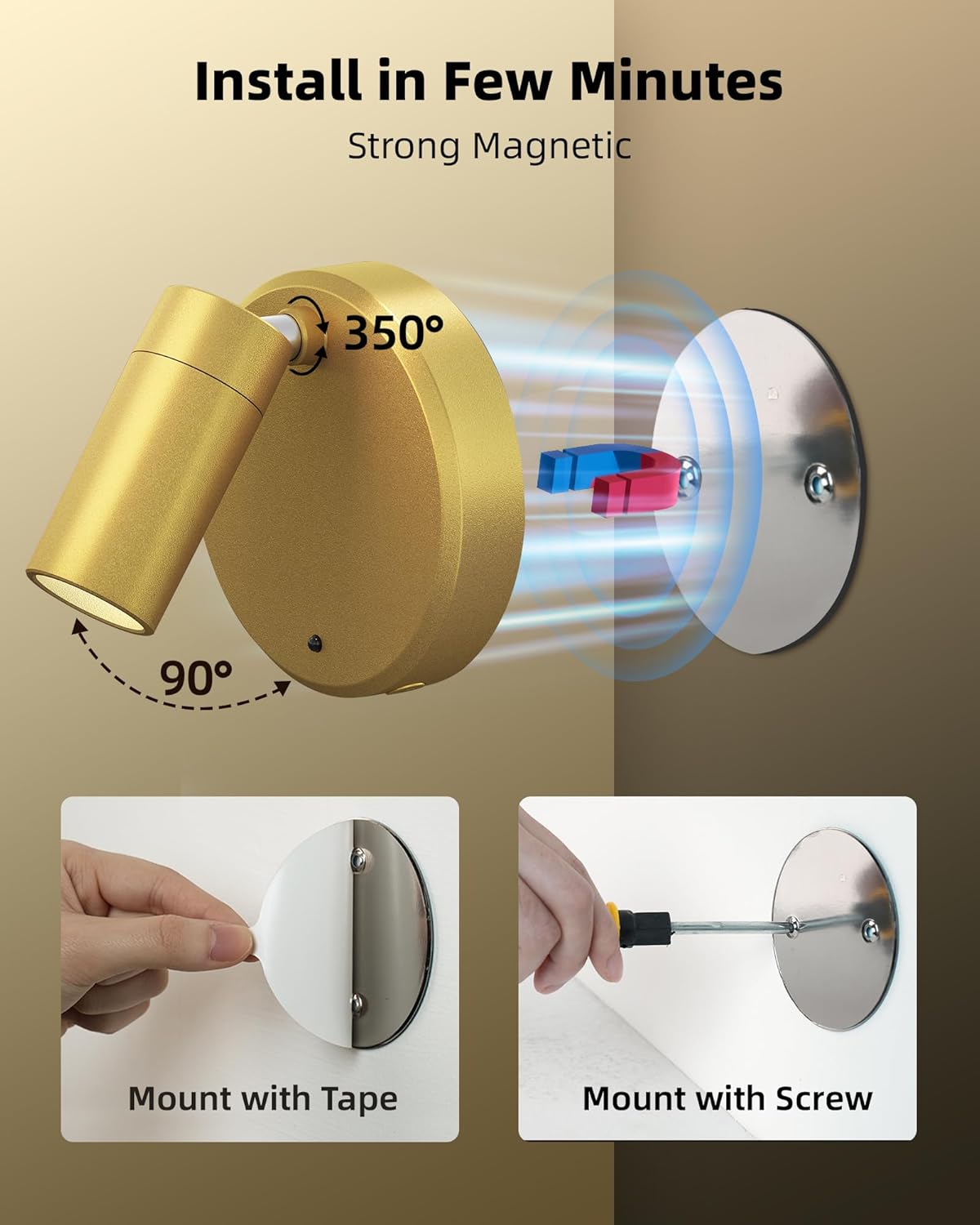 EZVALO LED Spotlight Indoor, 5500mAh Rechargeable Battery Uplighting Indoor, Wireless Mini Art Accent Spot Lights with Remote, for Plants Display Painting Dartboard Artwork Portrait Closet(2Pack-Gold)