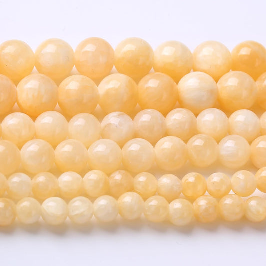 Rice Topaz Stone Beads Gemstone Round Crystal Energy Jade Beads Stone Beads for Jewelry Making DIY Bracelet Necklace Jewelry Making 1 Strand 15.5inch 45PCS 8MM