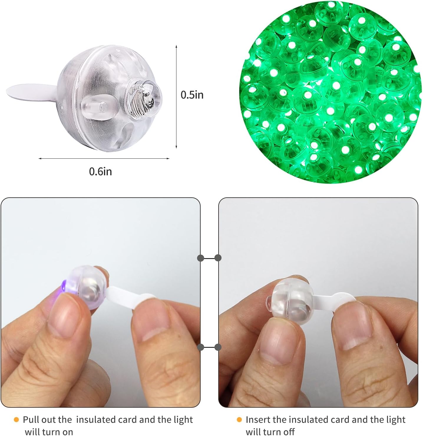 Aogist 100Pcs Green Balloon Lights with Hook,Long Standby Time,Waterproof Mini Light for Birthday Party Wedding Christmas Halloween Easter Decorative (Steady)