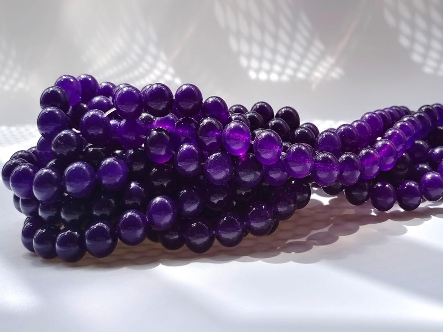 Stone Beads 6mm 140pcs Dark Purple Chalcedony Beads Round Loose Gemstones Beads for Bracelet Necklace Jewelry Making (6mm, 60633 Dark Purple Chalcedony)