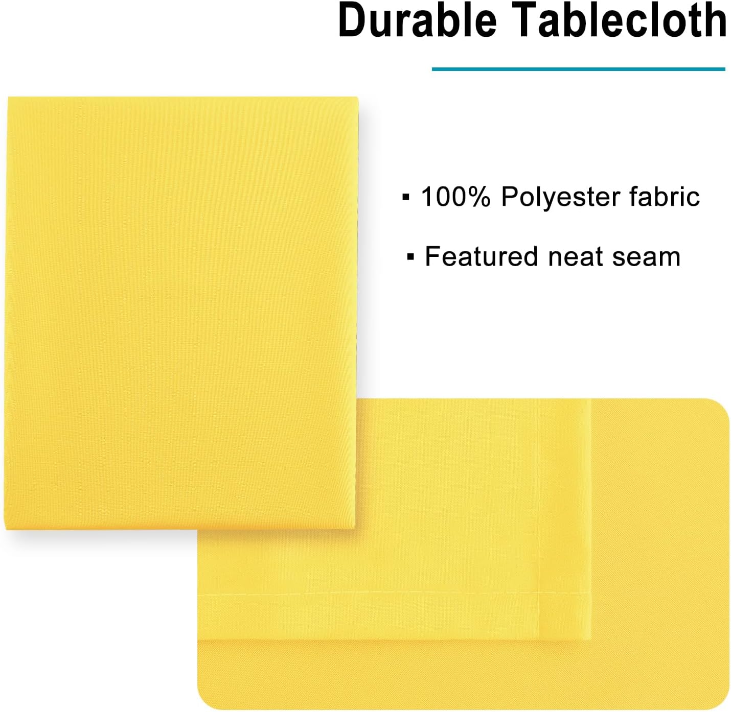 Hiasan Yellow Square Tablecloth - Spillproof and Waterproof Washable Table Cloth for Dining Room Kitchen Camping, 54 x 54 Inch