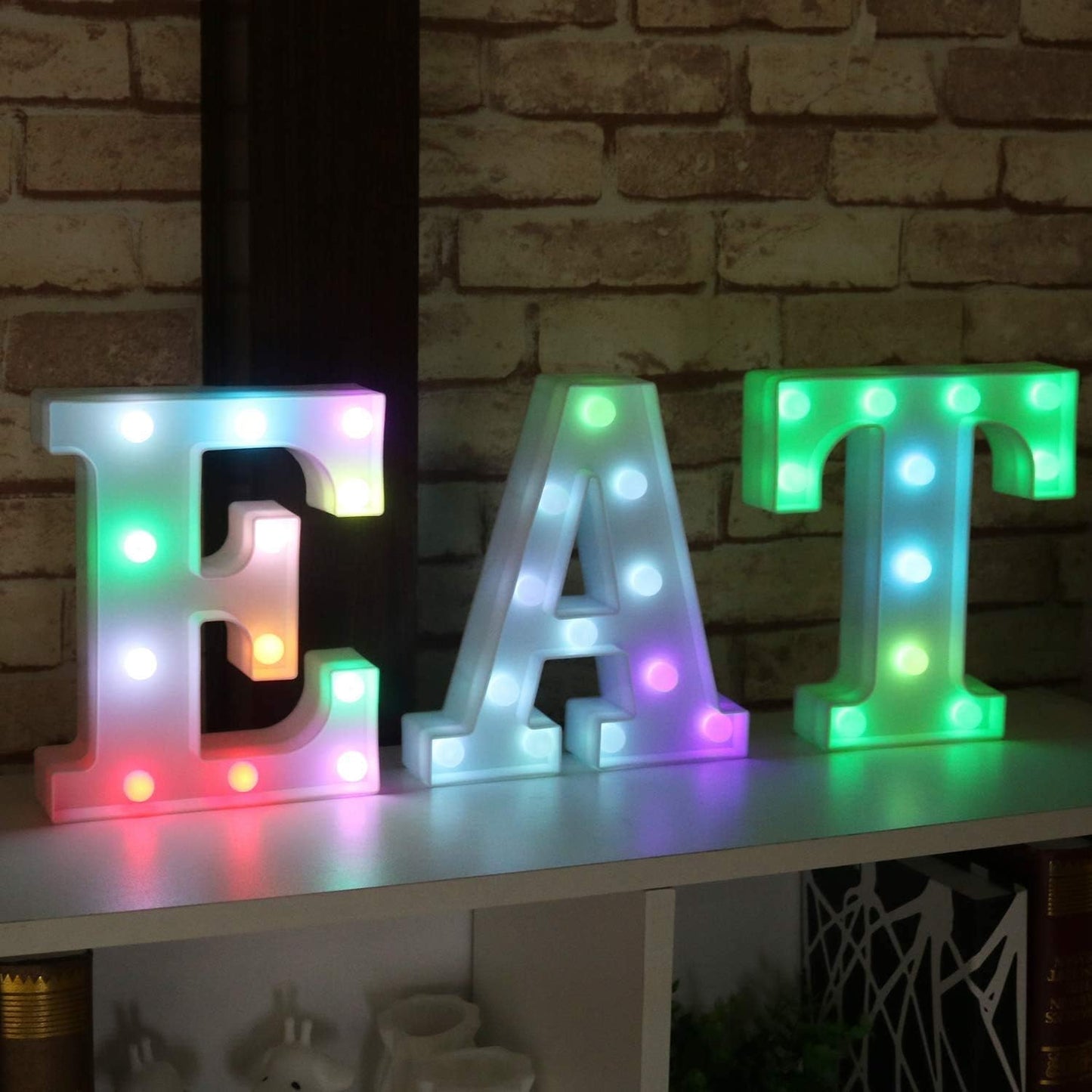Pooqla Colorful LED Marquee Letter Lights with Remote – Light Up Marquee Signs – Letters with Lights for Anniversary Party Room Decoration - Birthday Gift for Boys Girls Women Men - Multicolor C