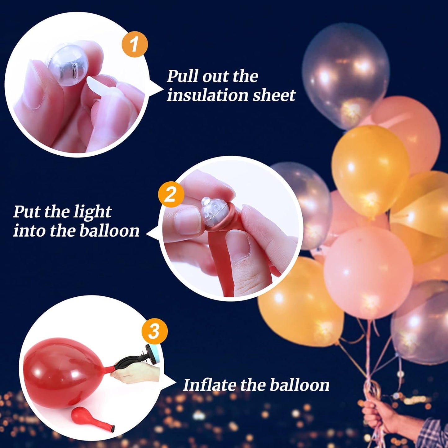 100PCs Mini Led Lights,Flash Led Balloons Light 5 Colors for Party Decorations Neon Party Lights for Paper Lantern Easter Eggs Birthday Wedding Halloween Christmas Decoration - Blinking Mix Color