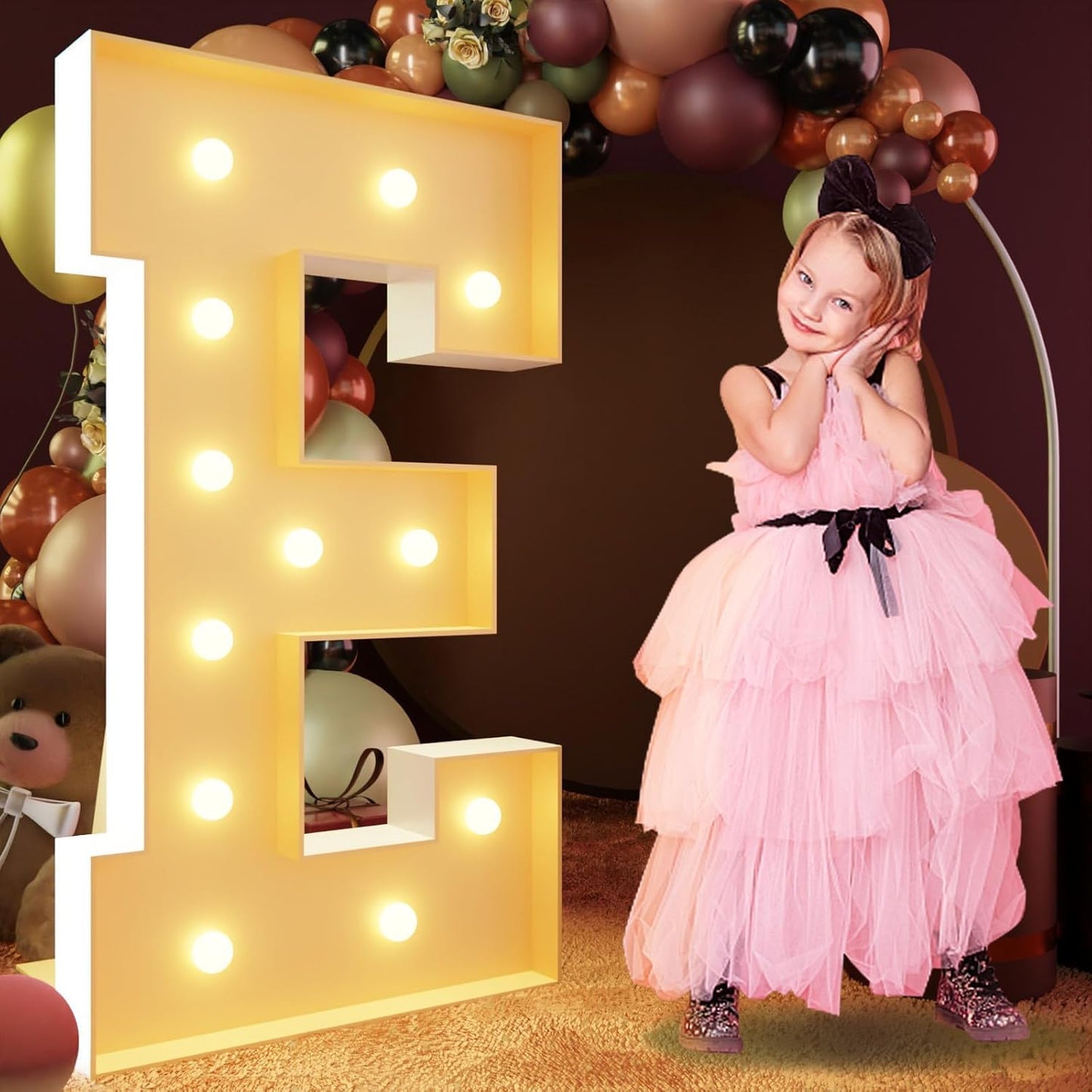 imprsv 4FT Marquee Letters Large Light Up Letters for Birthday Party Decor Wedding Decorations, Marquee E for Party Decoration, Large Signs Arch Kit Decorations
