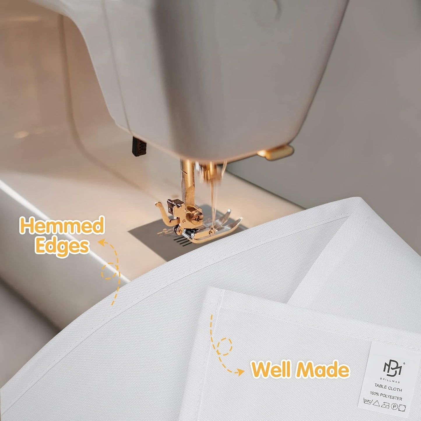 BRILLMAX 8 Pack White Tablecloths 70 x 120 Inch for 6ft or 8ft Rectangle Tables - Rectangular Bulk Linen Polyester Fabric Washable Cloth Cover for Wedding Reception Banquet Birthday Party