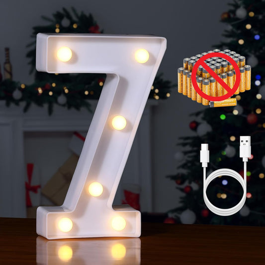 Foaky Rechargeable LED Letter Lights Sign Marquee Light Up Letters Sign for Night Light Wedding/Birthday Party Christmas Lamp Home Bar Decoration (7)