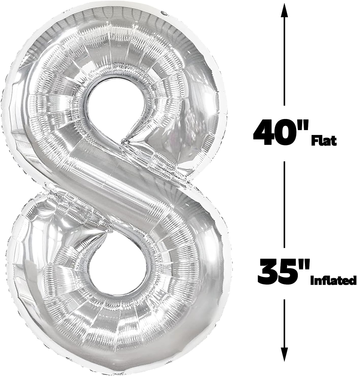 Silver Foil Number 18 Balloon 40 Inch, Helium Mylar Eight Number 18 81 Birthday Balloons, 18th Silver Women Men Wedding Anniversary, Graduations Party Supplies