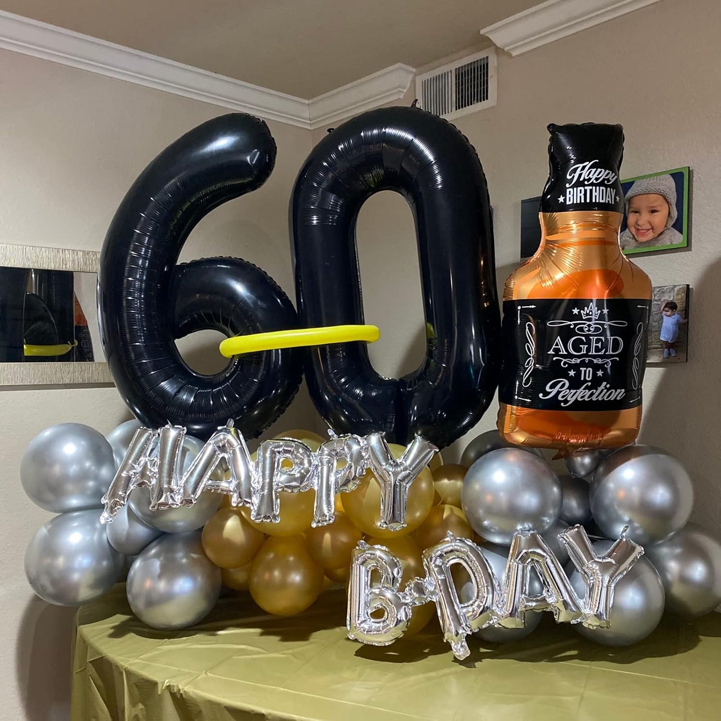 Black Number 8 Balloons, 40 Inch 8th Birthday Foil Balloon for Boys Girls, Giant Self Inflating Helium Mylar Foil Number Balloons 0-9 for Women Men 18th 80th Anniversary Party Decorations Supplies