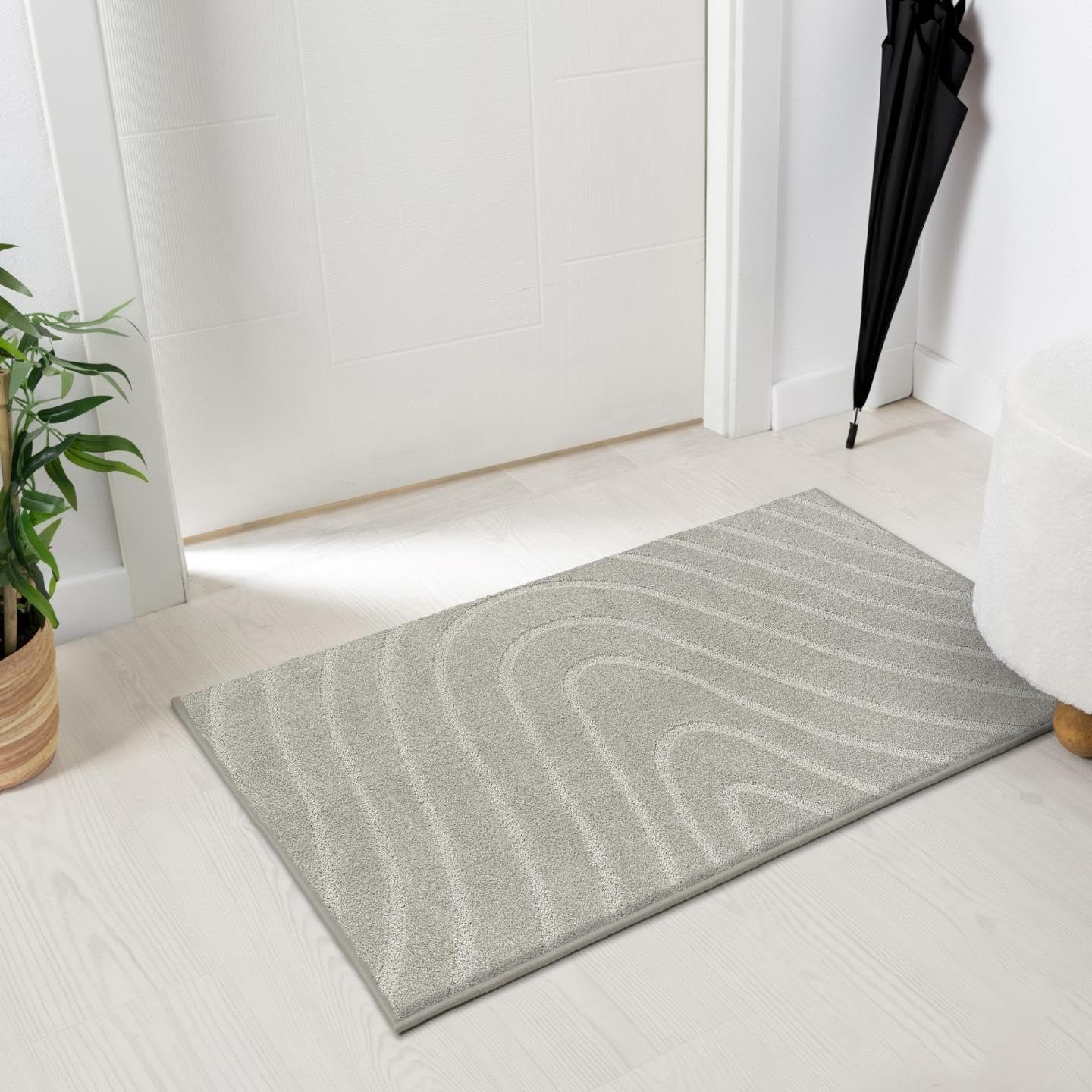 LUXE WEAVERS Modern Geometric Wave Gray 2x3 Area Rug