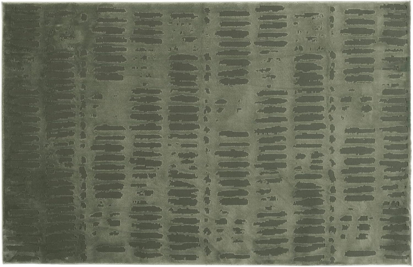 Revival Rugs Shell 3'11"x6'1" Machine Washable Area Rug for Kitchen Bedroom - 100% Recycled Oeko-TEX Certified, Medium Pile, Green