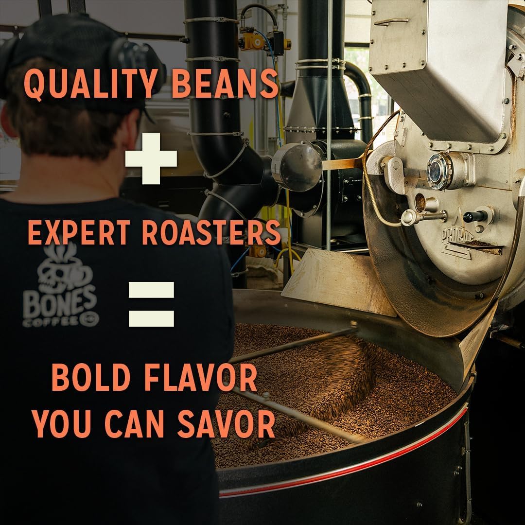 Bones Coffee Company Holiday Favorites Bundle, 5 Assorted Flavored Coffee Low Acid Medium Roast Arabica Beans Specialty Coffee Gifts, Auto Drip and French Press Compatible, 4 oz Pack of 5 Ground