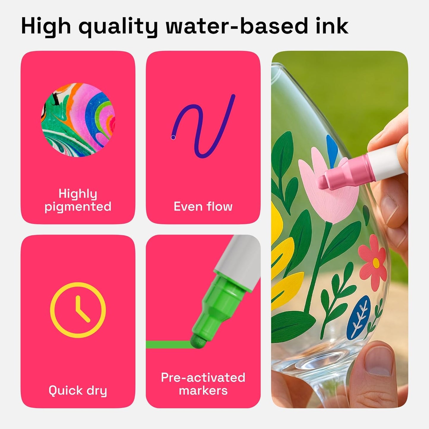 ARTISTRO 120 Acrylic Paint Pens, Acrylic Paint Markers, Fabric Markers for Textile, Canvas, Rock, Glass, Wood, Paper, Pumpkin, DIY (Dual Tip Dot + Fine, 120)