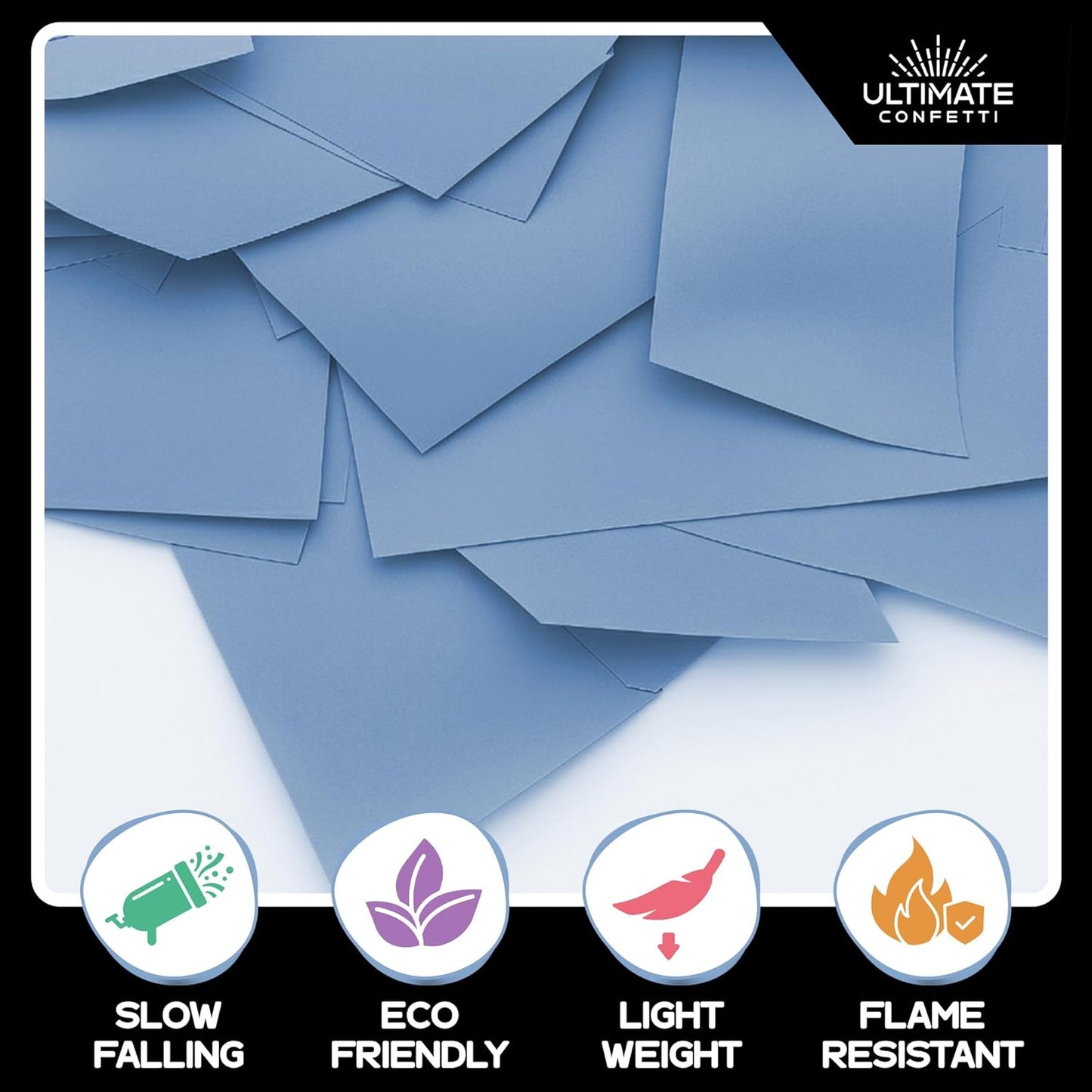 Ultimate Confetti, Baby Blue Biodegradable Confetti - Rectangular Flame-Resistant Tissue Paper Confetti for Cannon and Launcher use – Best for Gender Reveal, Parties, and Concerts - 20 lb, 320 oz