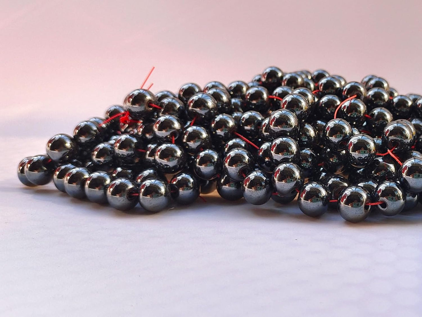 Stone Beads 8mm 100pcs Black Hematite Beads Round Loose Gemstones Beads for Bracelet Necklace Jewelry Making (8mm, 60819 Black Hematite)