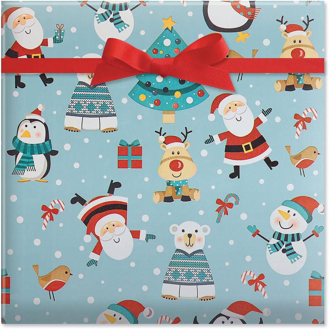 Current Christmas Critters Double-Sided Rolled Christmas Wrapping Paper - Premium Jumbo 23-Inch x 32-Foot Gift Wrap Roll, 61 Square Feet Total
