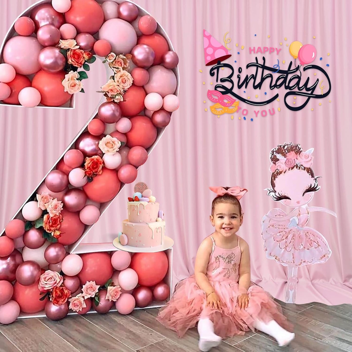 Pink Backdrop Curtain for Parties Rod Pocket Pink Curtains Photography Backdrop Drapes Privacy Fabric Decoration for Birthday Party Wedding Baby Shower Home Decor, 5ft x 7ft, 2 Panels
