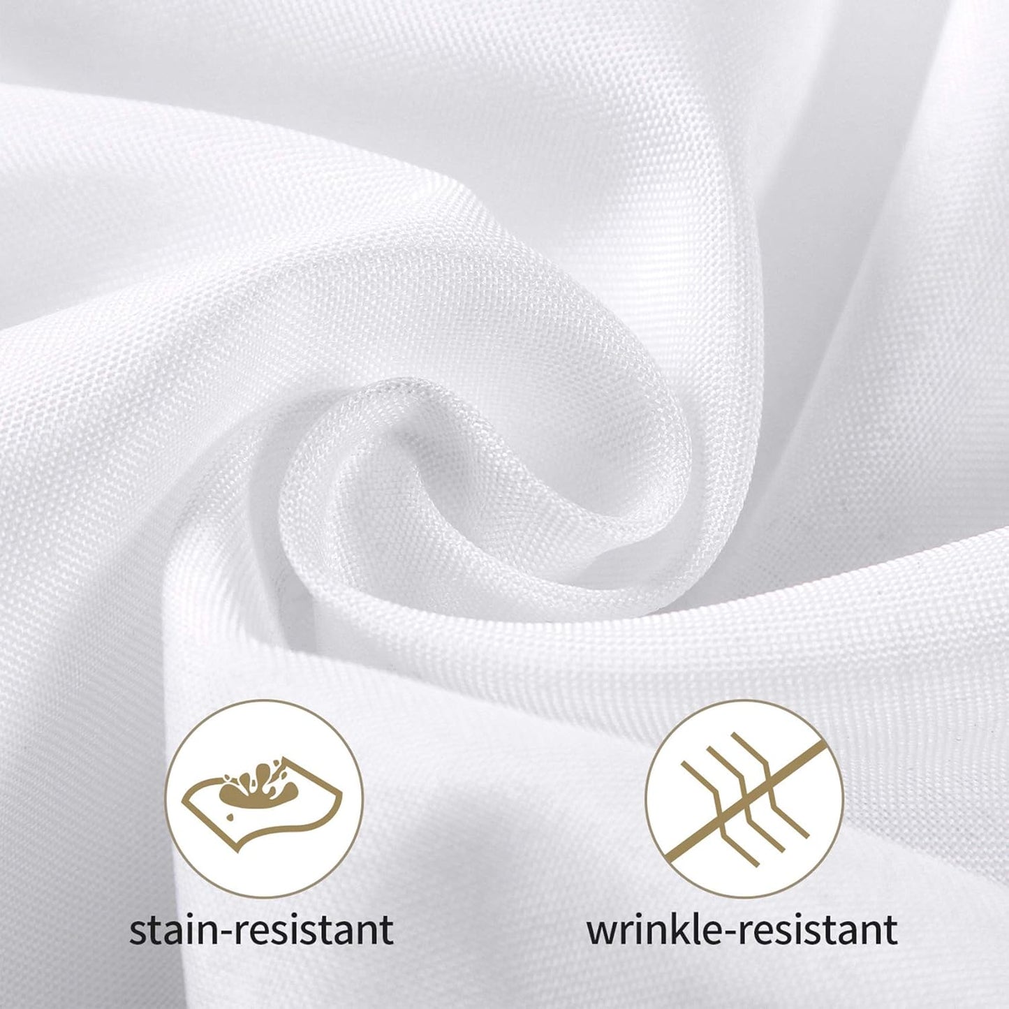 Ascoza 2pack 52x52 Inch White Square in Polyester Fabric Tablecloth for Wedding,Banquet,Restaurant and Parties
