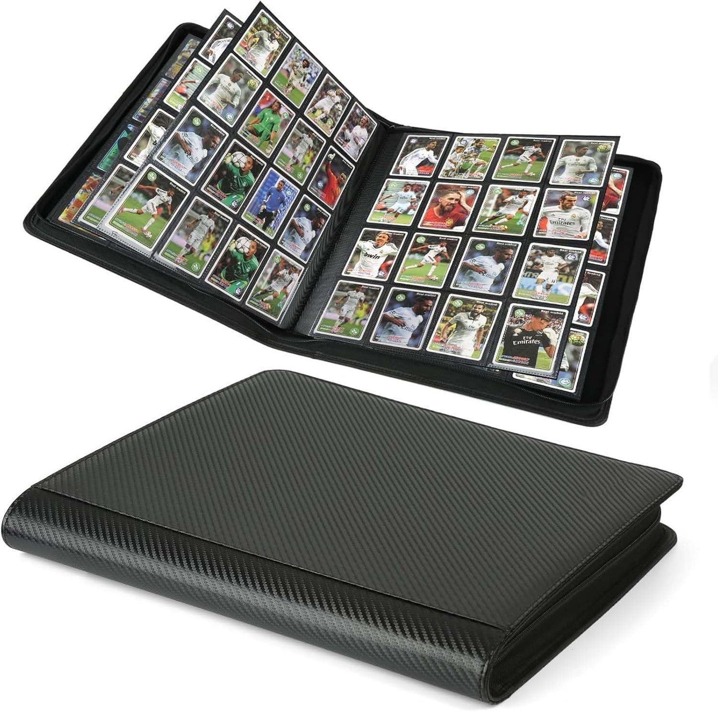 Premium Ringless Trading Card Binder - 1024 Capacity, 16 Side-Loading Pockets per Page, Archival Quality Protection & Anti-Slip Spine for TCG, MTG, Sports Cards (Ecru)