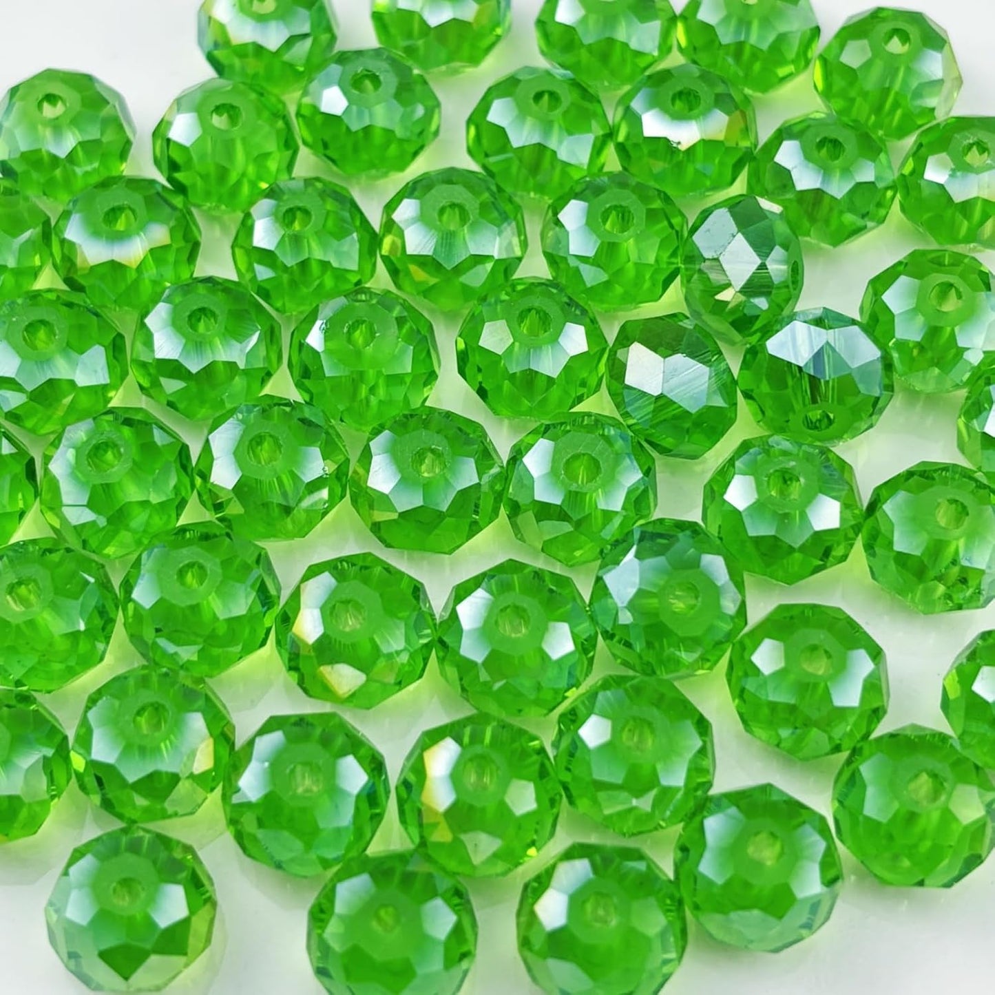 500pcs 3mm Crystal Glass Beads for Crafts Faceted Rondelle Glass Beads for Jewelry Making Crystal Spacer Beads for Necklaces Bracelets Earrings DIY Craft(Grass Green AB)