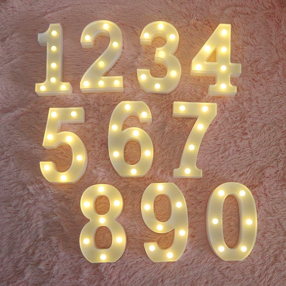 MUMUXI Marquee Light Up Letters | Large Light Up Numbers | Battery Powered and Bright with Every Letter of The Alphabet | for Wedding, Birthday, Party, Celebration, Christmas or Home Decoration (7)