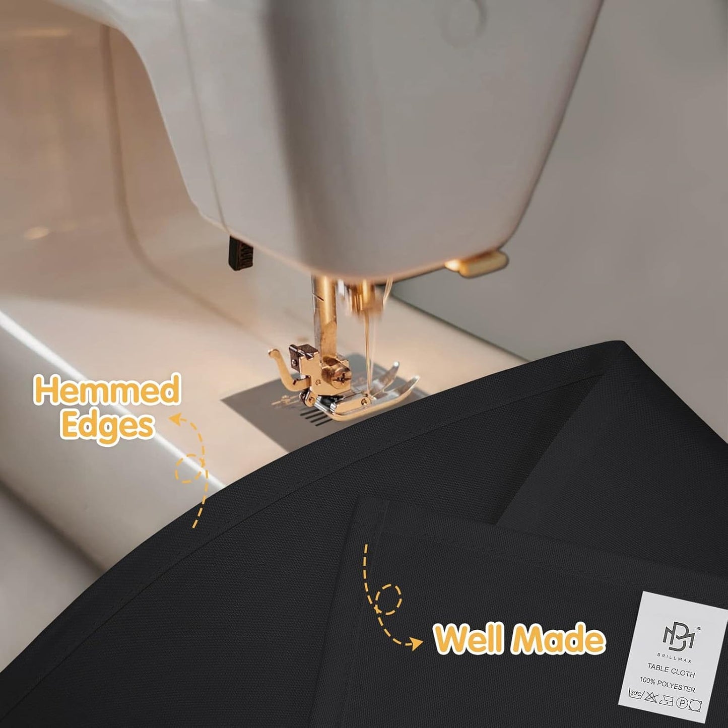 BRILLMAX 8 Pack Black Tablecloths for 8 Foot Rectangle Tables 60 x 126 Inch - 8ft Rectangular Bulk Linen Polyester Fabric Washable Cloth Cover for Wedding Reception Banquet Birthday Party