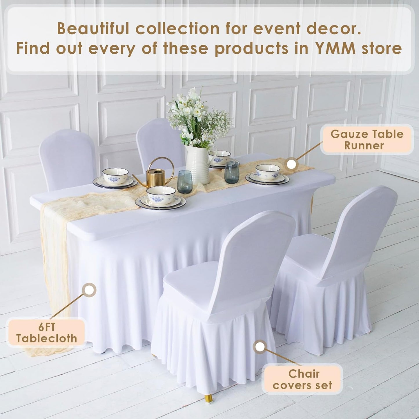 White Cheesecloth Table Runner Set of 2, Cotton Gauze Runner Rustic Table Decorations, Cheese cloth Fabric Bulk for white party decor, bohemian table runner Extra Long Boho Cheese Cloth 13 ft (141 in)