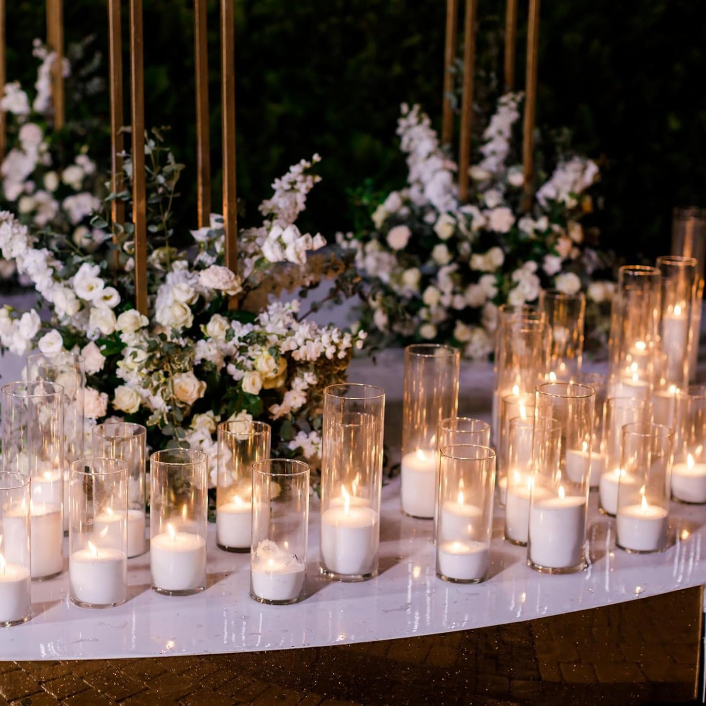 Sawysine 60 Pcs Glass Cylinder Vases 2.5''/2.95''/3.9'' Diameter Clear Flowers Vase Hurricane Floating Candles Holders for Table Centerpieces (2.5 x 5 in,2.5 x 6 in,2.5 x 8 in)