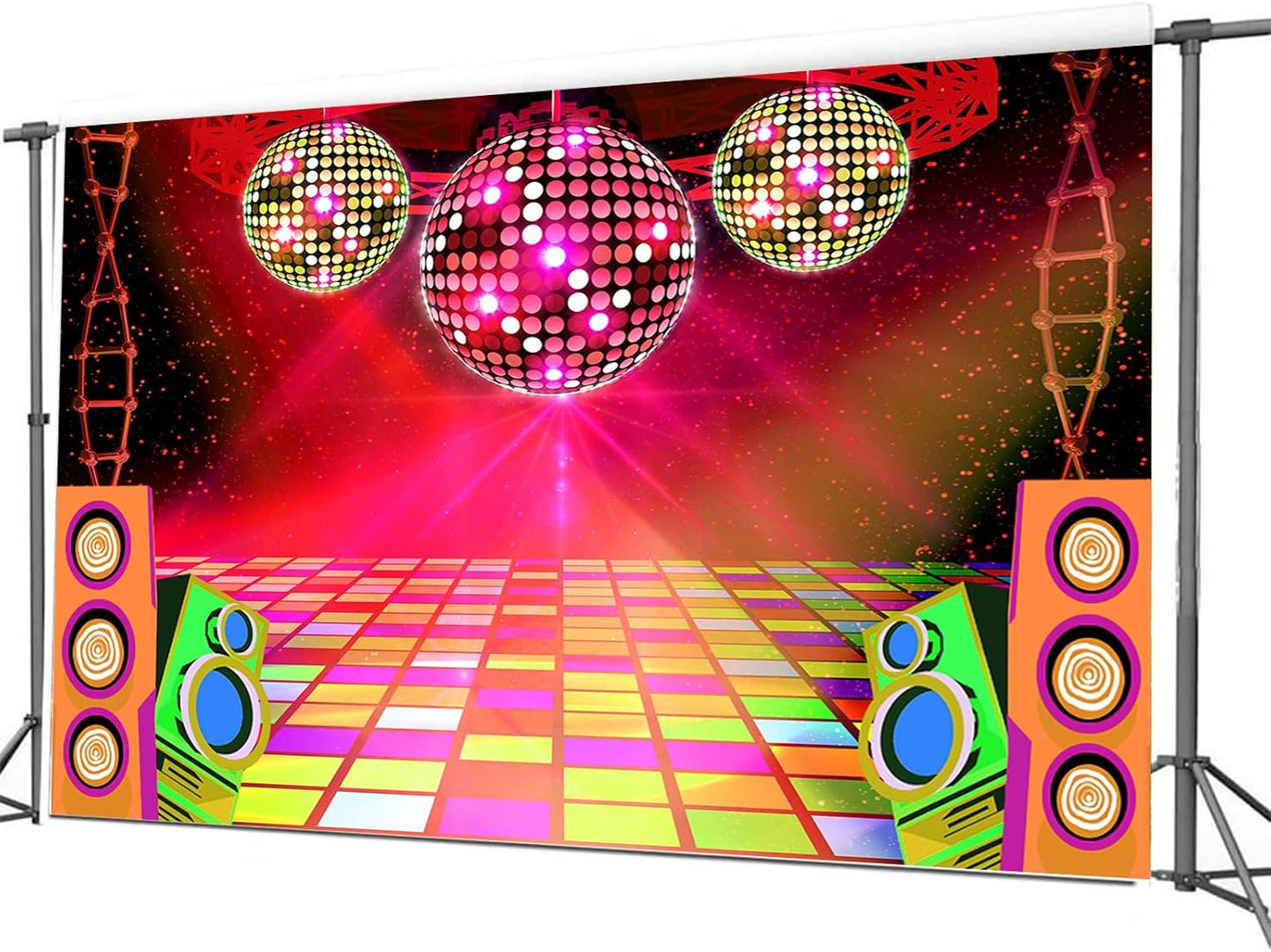 20X10ft Dance Party Backdrop Retro 70s 80s 90s Theme Glitter Stage Dance Ball Background Disco Party Decoration DJ Backdrop Banner for Birthday Party Prom Portrait Photo Shoot Polyester, Blue010