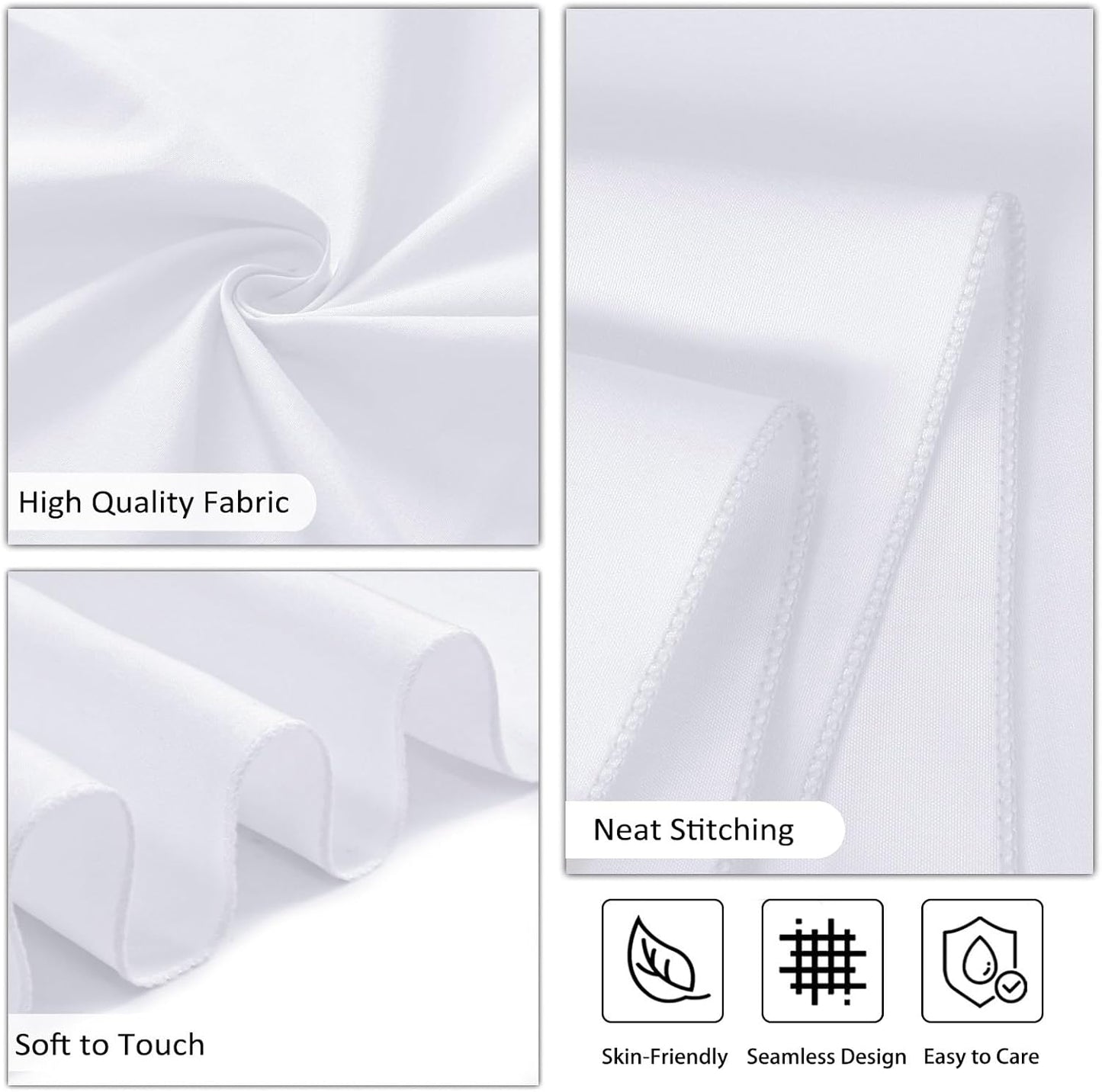 12 Pack White Table Cloth 60 x 84 Inch Rectangular Tablecloths for 4 Foot Rectangle Tables, Wrinkle Resistant White Tablecloth Washable Polyester Fabric Table Covers for Buffet Wedding Party Banquet