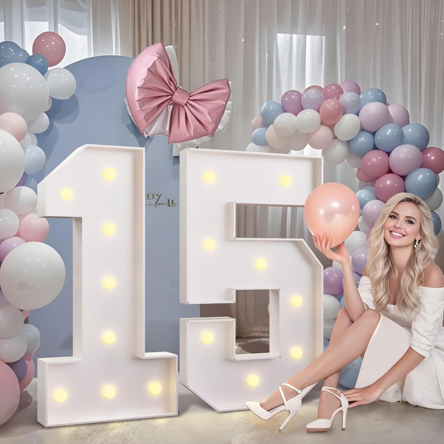 imprsv 3FT Marquee Numbers 13, Light Up Numbers for 13th Birthday Decorations Anniversary Party Decor, Number 13 Light Up Number, Pre-Cut Foam Board Kit