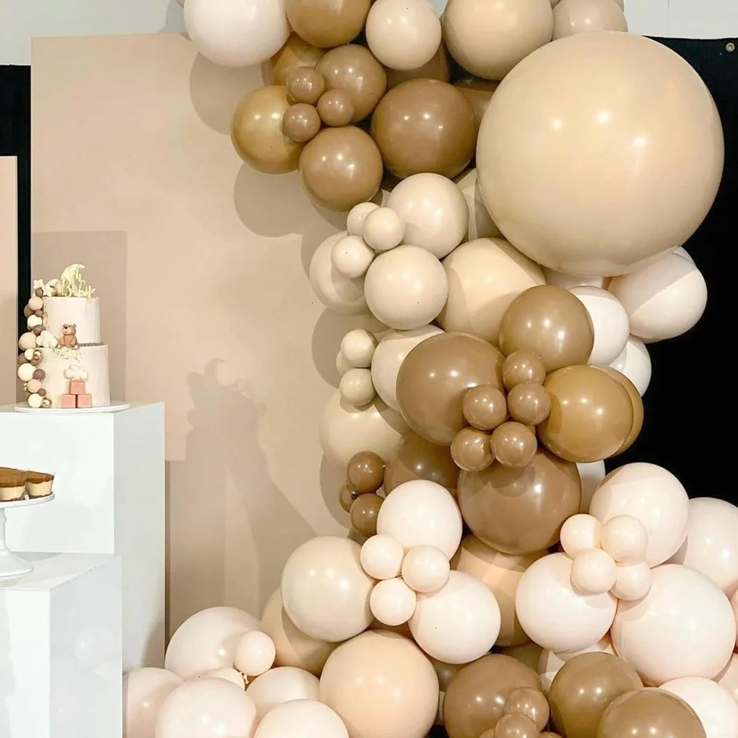 90pack Khaki Balloons Different Size 18/12/10/5 Inch Khaki Balloon Garland Arch Kit for Graduation, Wedding, Birthday, Princess Theme Party, Baby Shower, Anniversary Party Decorations