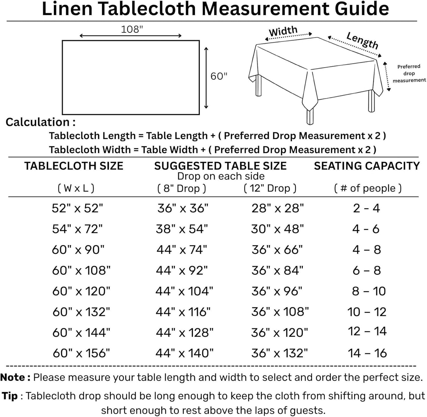 Solino Home Linen Tablecloth 60 x 108 Inch - 100% Pure Linen Vintage Khaki Table Cloth for Rectangle Tables - Fete, Machine Washable Tablecloth for Fall, Autumn, Thanksgiving