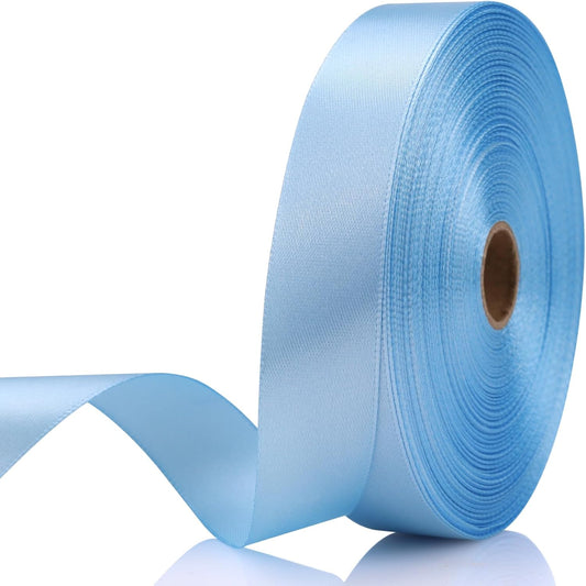 Sky Blue Solid Polyester Ribbon - 7/8 Inch x 60 Yards - Classic Style for Multiple Occasions