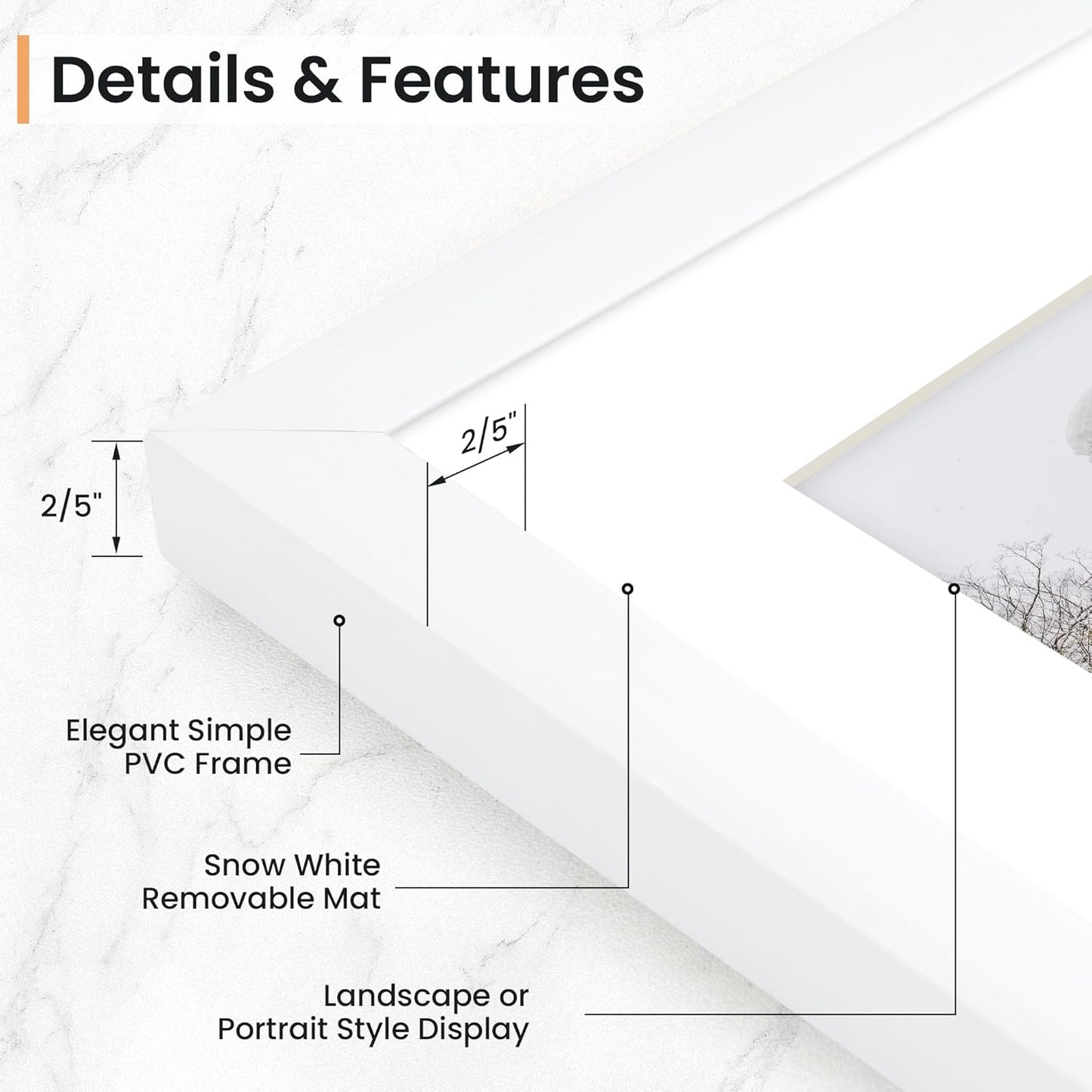 11x14 inch Picture Frame, 11x14 Photo Frames with 8x10 Removable Mat - High Definition Plexiglass - Vertical and Horizontal Display - Wall Hanging Frame - White, 12 Pack