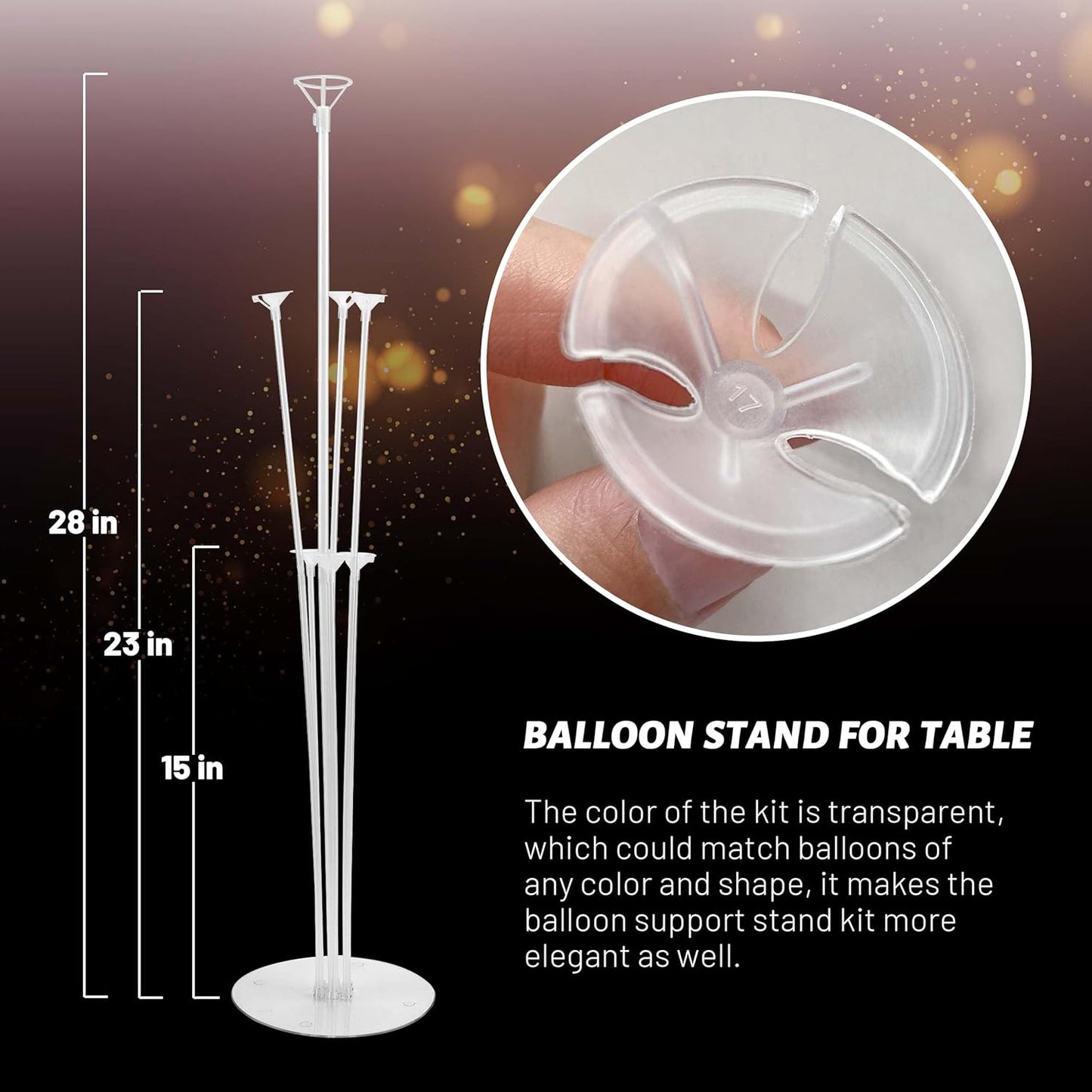 JOYYPOP 12 Sets Balloon Stand Kit, Balloon Sticks with Base Birthday Graduation Party Decorations Wedding