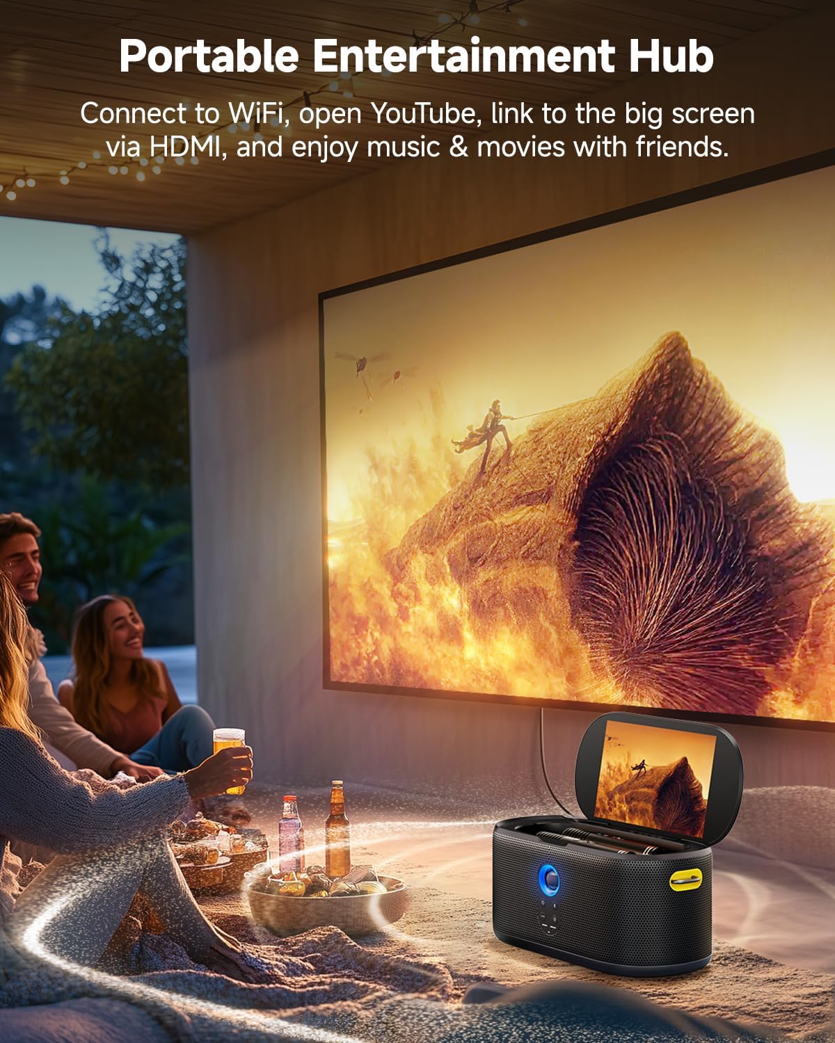Ikarao Karaoke Machine for Adults, with Lyrics Display, Karaoke System for YouTube, 280W Speaker, Autotune & EQ, Connect to TV, Portable PA System with 2 Wireless Microphones for Home Outdoor Party